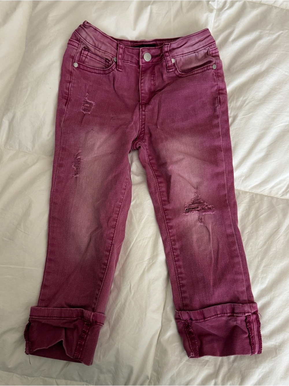 Joe's Jeans | Magenta Distressed | Roll-Cuff Girls' Jeans | Size 6X